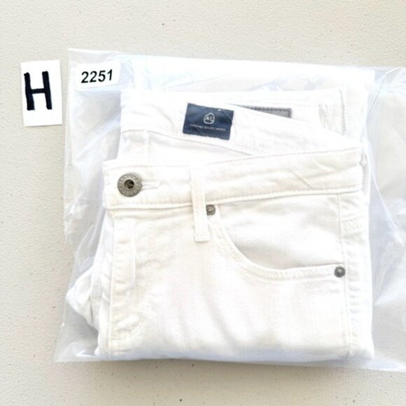 Adriano Goldschmied The Stevie Cuff Slim Straight Cuffed White Jean Mid-rise 26 - Picture 6 of 9